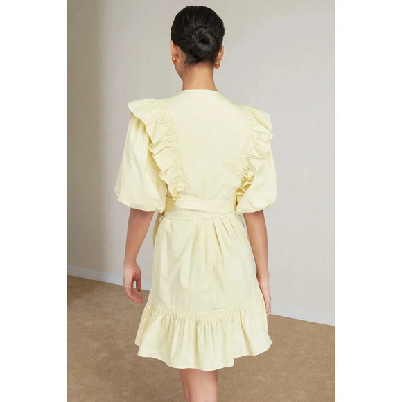 Magali Pascal Anna Wrap Mini Dress yellow Citrine Size S - Picture 2 of 9